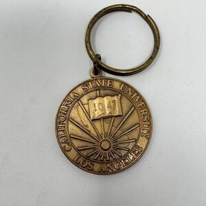 Vintage Brass California State University Los Angeles CSULA Medallion Keychain